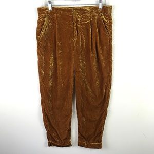 Ett Twa Anthropologie Velvet Cropped Pants #988